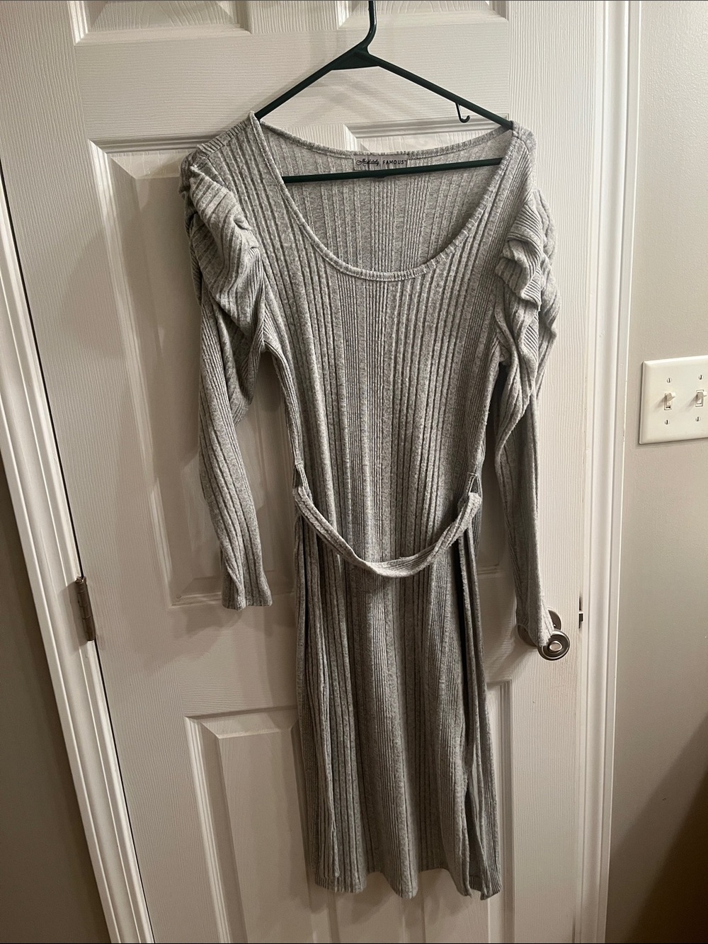 Absolutely Famous Bodycon Gray Sweater Dress